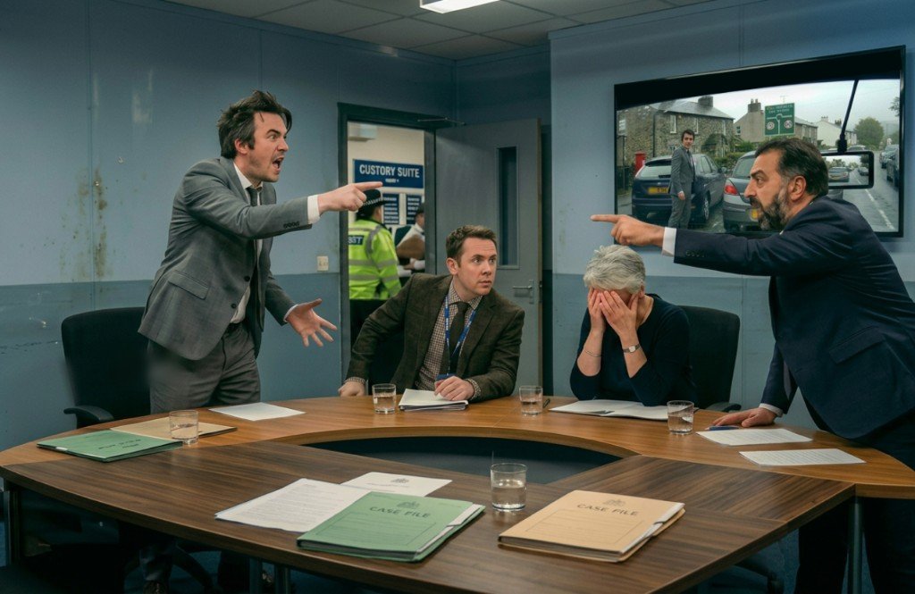 Police custody suite — dashcam footage played during formal interview